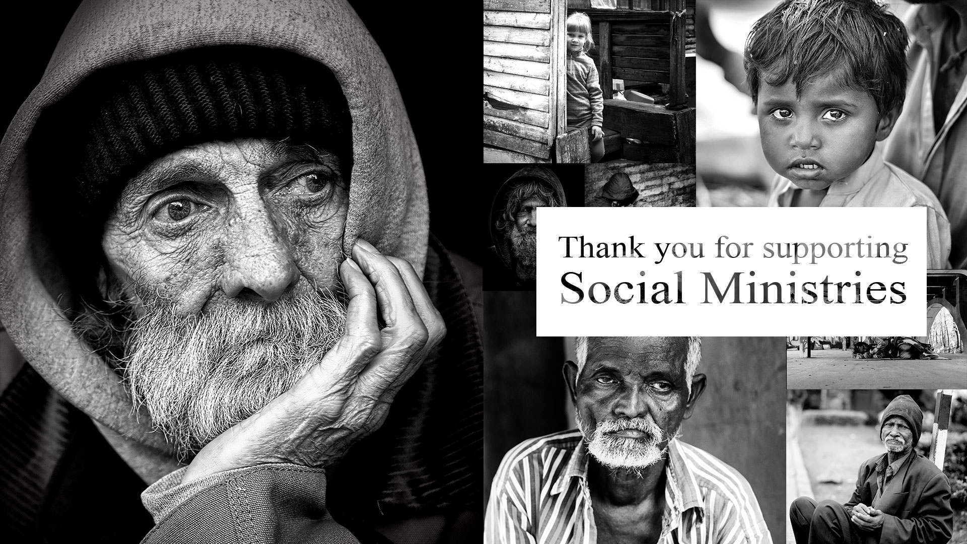 Social ministries thank you person raising hand